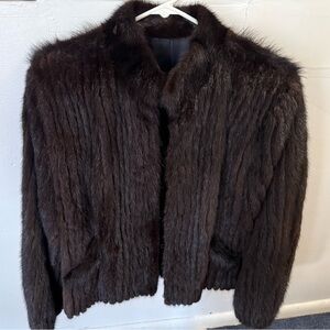 Elegant Brown French Mink Fur Jacket